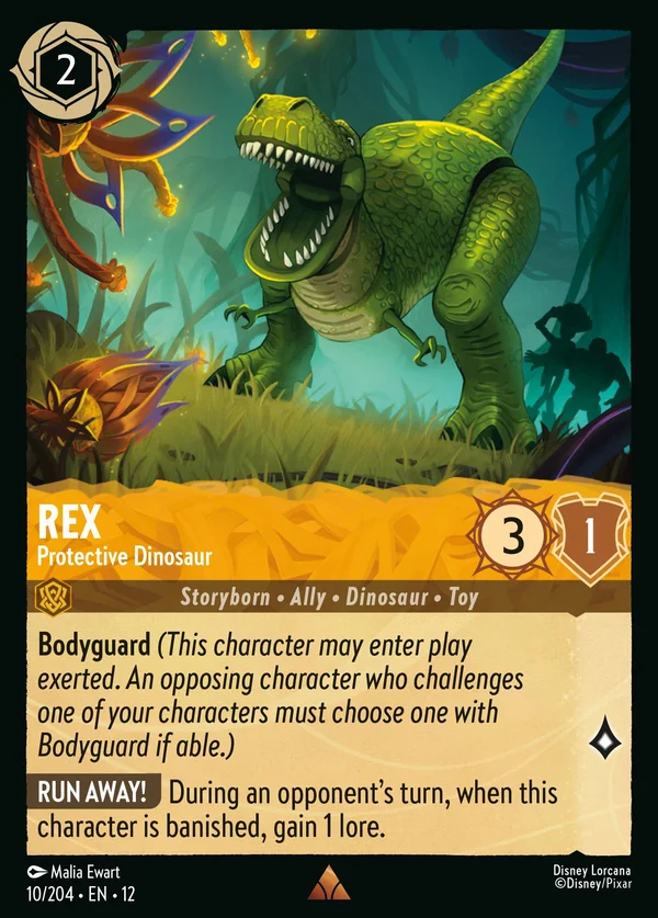 Rex - Protective Dinosaur — Disney Lorcana Character card from Wilds Unknown