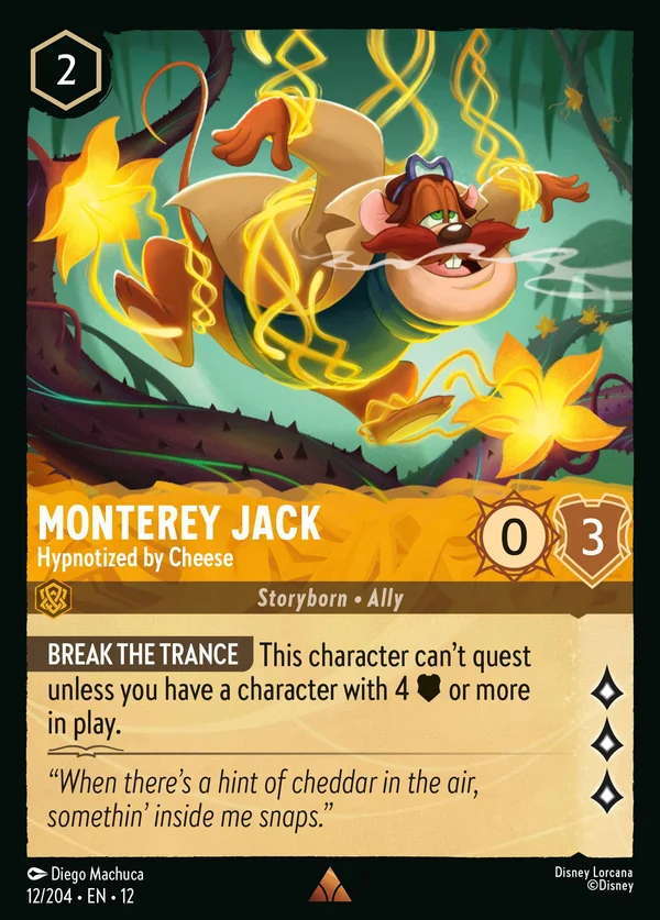 Monterey Jack - Hypnotized by Cheese — Disney Lorcana Character card from Wilds Unknown