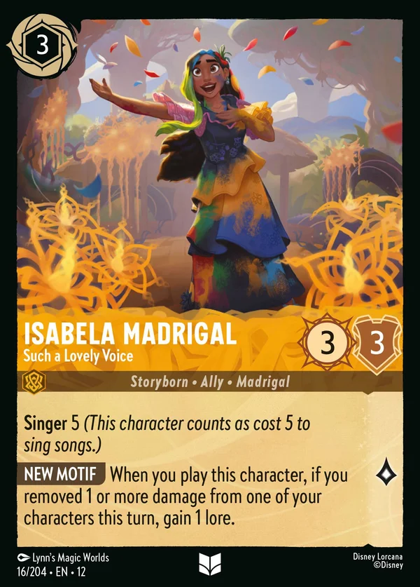 Isabela Madrigal - Such a Lovely Voice — Disney Lorcana Character card from Wilds Unknown