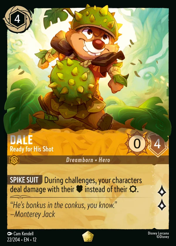 Dale - Ready for His Shot — Disney Lorcana Character card from Wilds Unknown