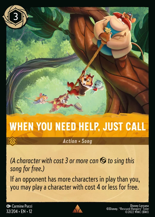 When You Need Help, Just Call — Disney Lorcana Action card from Wilds Unknown