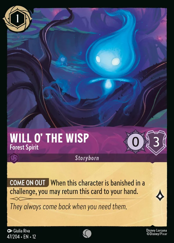 Will o' the Wisp - Forest Spirit — Disney Lorcana Character card from Wilds Unknown