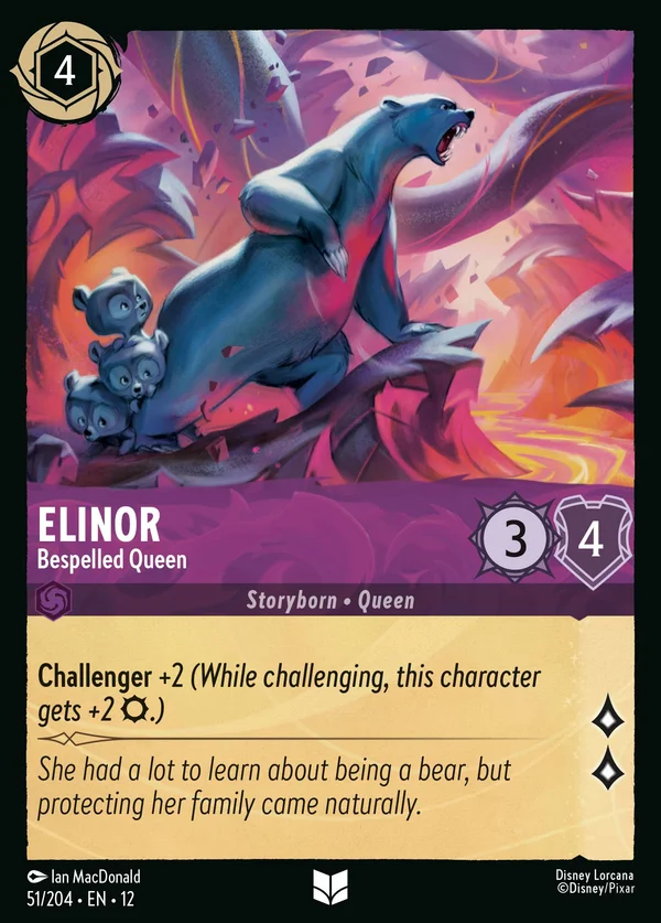 Elinor - Bespelled Queen — Disney Lorcana Character card from Wilds Unknown