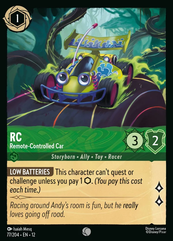 RC - Remote-Controlled Car — Disney Lorcana Character card from Wilds Unknown