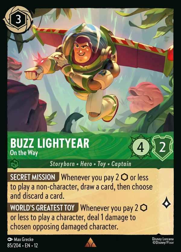 Buzz Lightyear - On the Way — Disney Lorcana Character card from Wilds Unknown