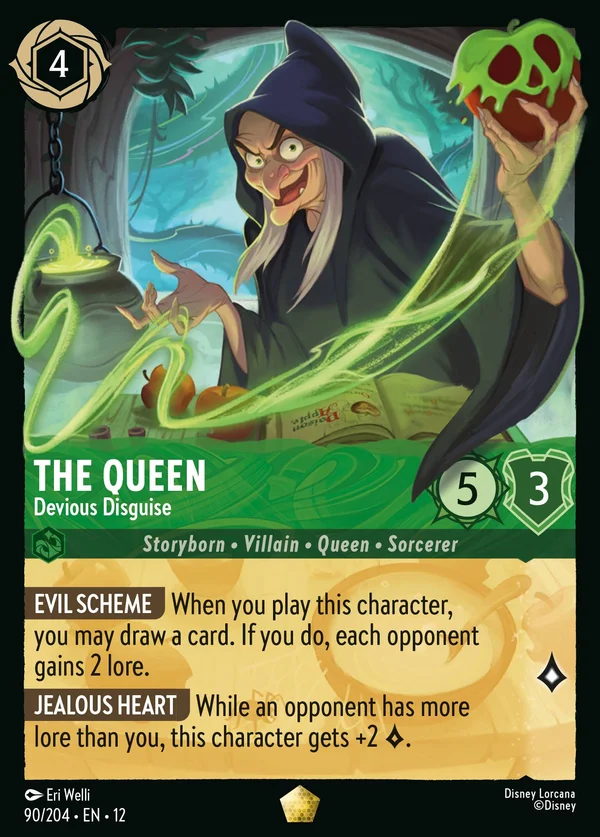 The Queen - Devious Disguise — Disney Lorcana Character card from Wilds Unknown