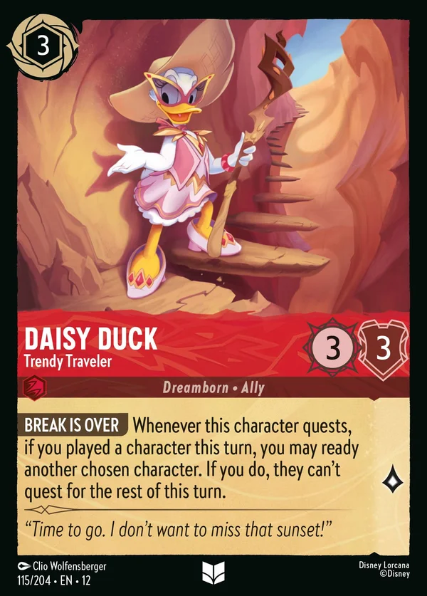 Daisy Duck - Trendy Traveler — Disney Lorcana Character card from Wilds Unknown