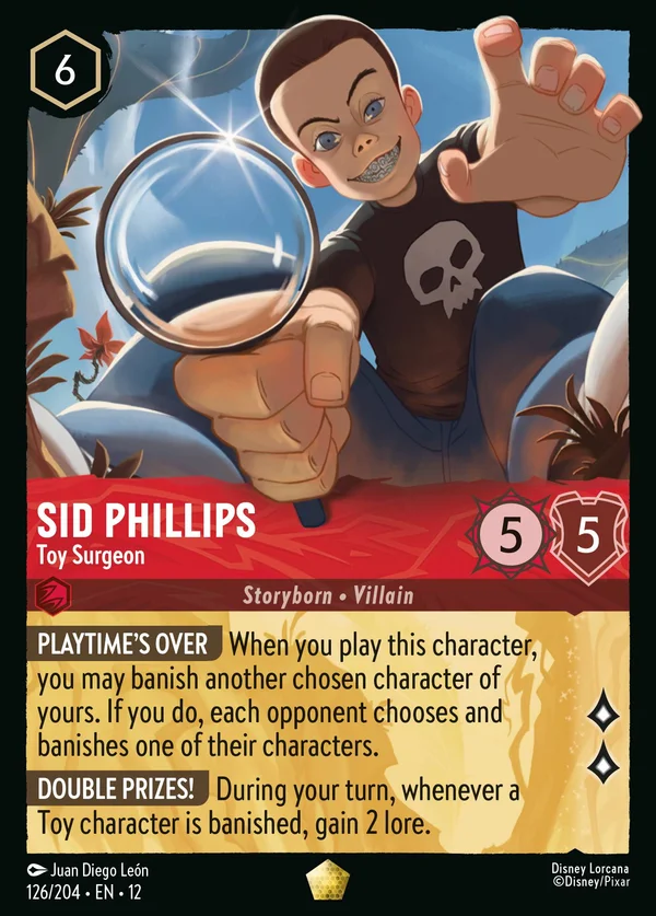Sid Phillips - Toy Surgeon — Disney Lorcana Character card from Wilds Unknown