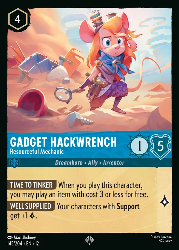 Gadget Hackwrench - Resourceful Mechanic — Disney Lorcana Character card from Wilds Unknown