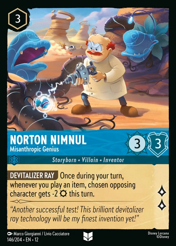 Norton Nimnul - Misanthropic Genius — Disney Lorcana Character card from Wilds Unknown