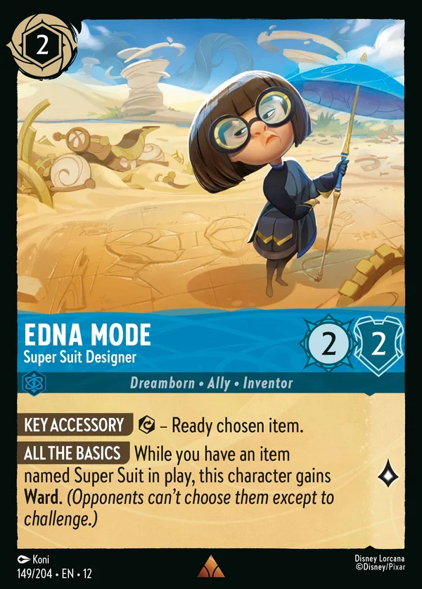 Edna Mode - Super Suit Designer — Disney Lorcana Character card from Wilds Unknown