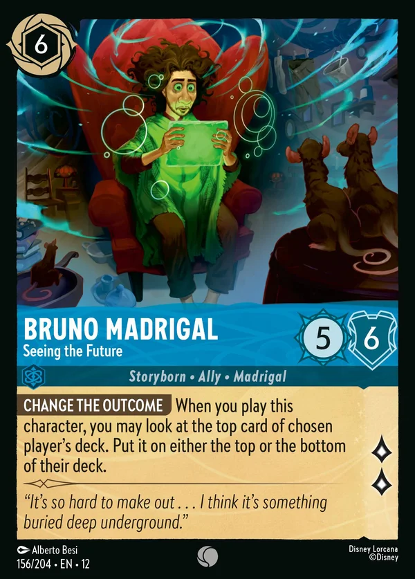 Bruno Madrigal - Seeing the Future — Disney Lorcana Character card from Wilds Unknown