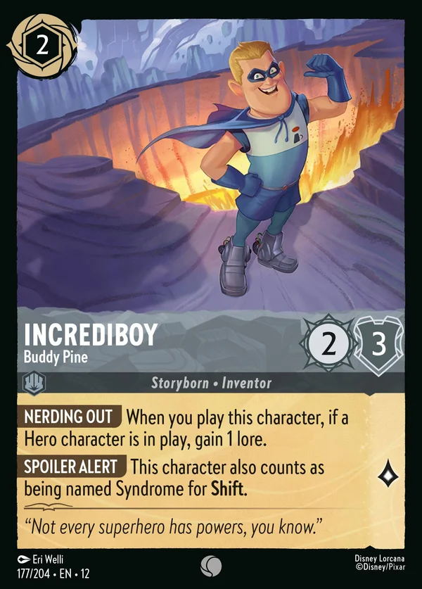 Incrediboy - Buddy Pine — Disney Lorcana Character card from Wilds Unknown
