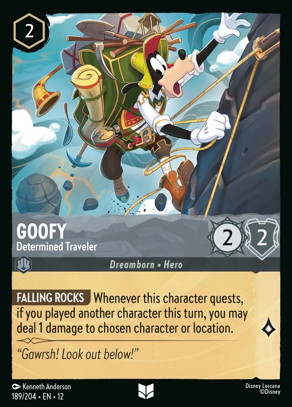 Goofy - Determined Traveler — Disney Lorcana Character card from Wilds Unknown