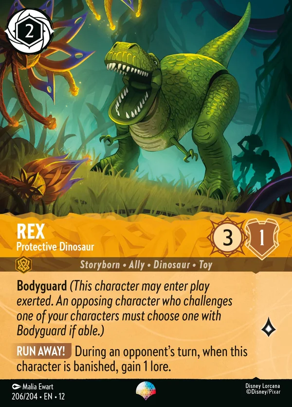 Rex - Protective Dinosaur — Disney Lorcana Character card from Wilds Unknown
