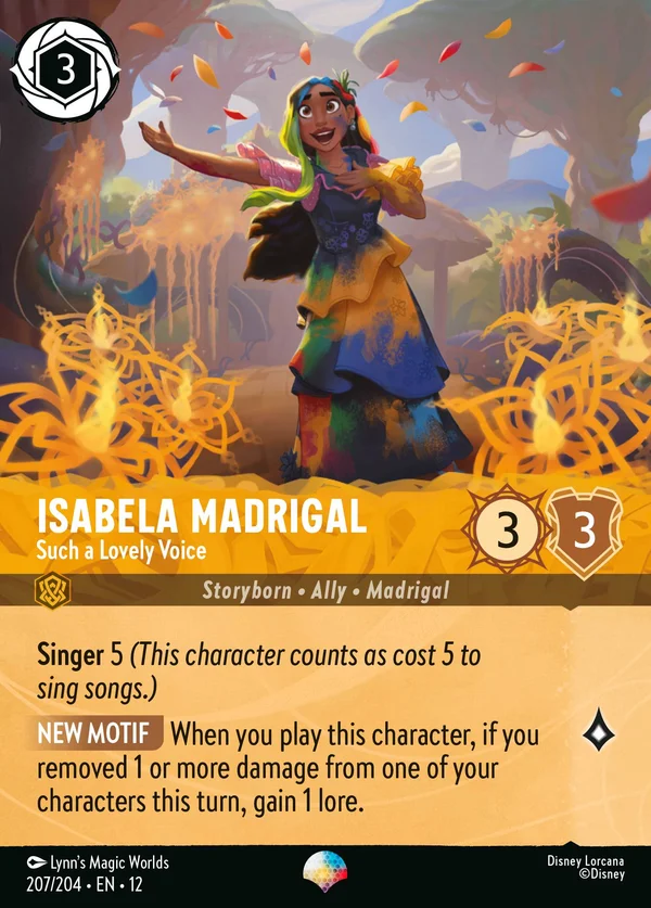 Isabela Madrigal - Such a Lovely Voice — Disney Lorcana Character card from Wilds Unknown