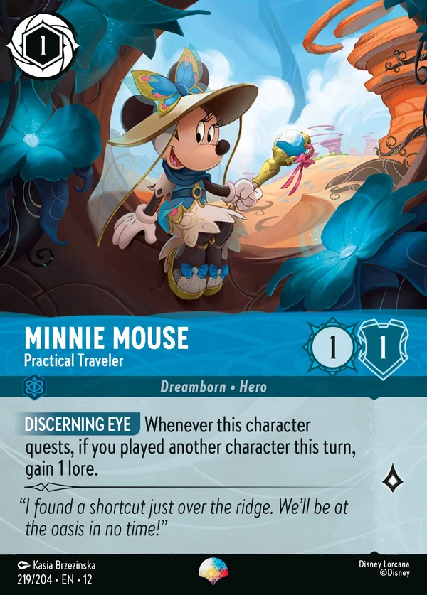 Minnie Mouse - Practical Traveler — Disney Lorcana Character card from Wilds Unknown