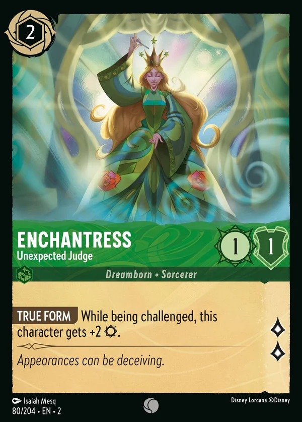 Enchantress - Unexpected Judge — Disney Lorcana Character card from Rise of the Floodborn