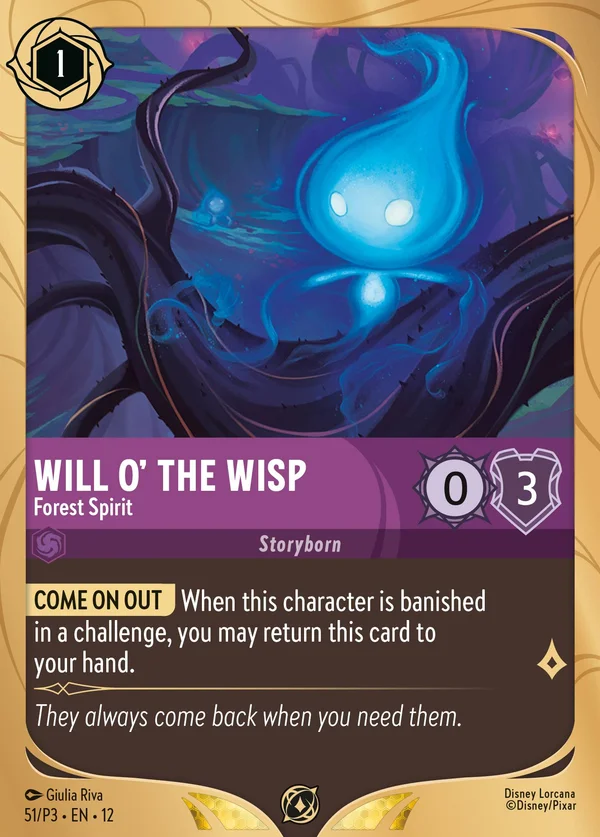 Will o' the Wisp - Forest Spirit — Disney Lorcana Character card from Wilds Unknown