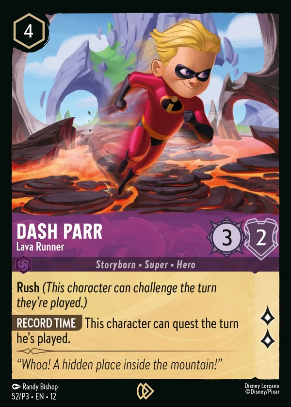 Dash Parr - Lava Runner — Disney Lorcana Character card from Wilds Unknown