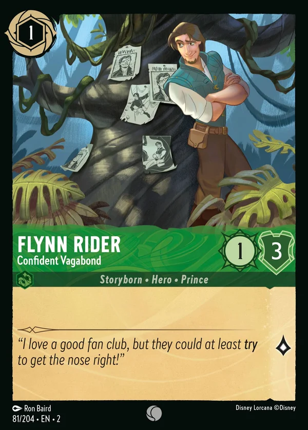 Flynn Rider - Confident Vagabond — Disney Lorcana Character card from Rise of the Floodborn