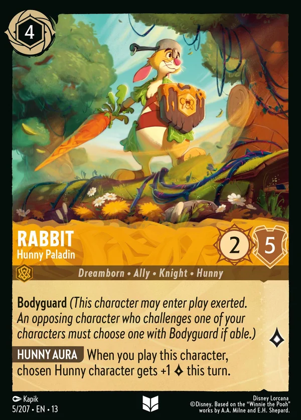 Rabbit - Hunny Paladin — Disney Lorcana Character card from Attack of the Vine!