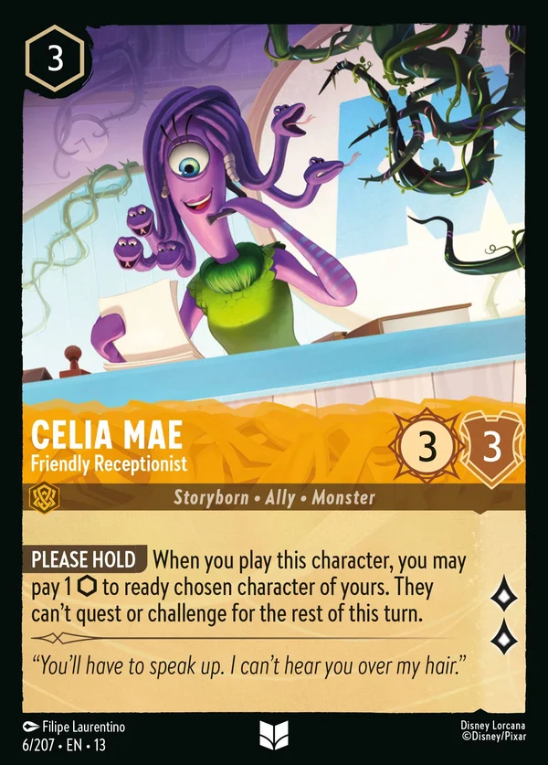 Celia Mae - Friendly Receptionist — Disney Lorcana Character card from Attack of the Vine!