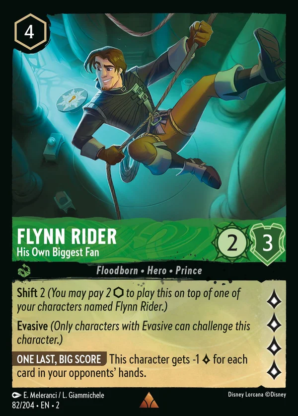 Flynn Rider - His Own Biggest Fan — Disney Lorcana Character card from Rise of the Floodborn