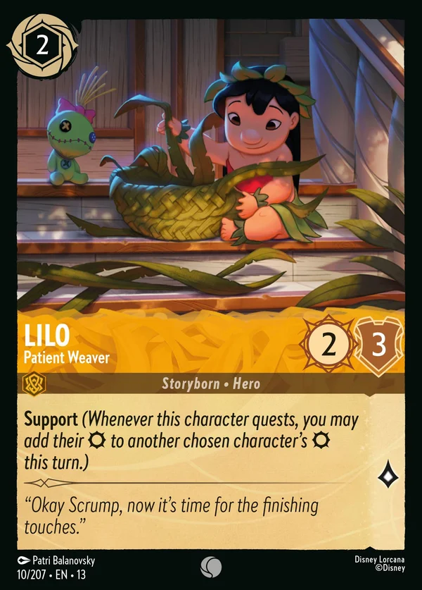 Lilo - Patient Weaver — Disney Lorcana Character card from Attack of the Vine!