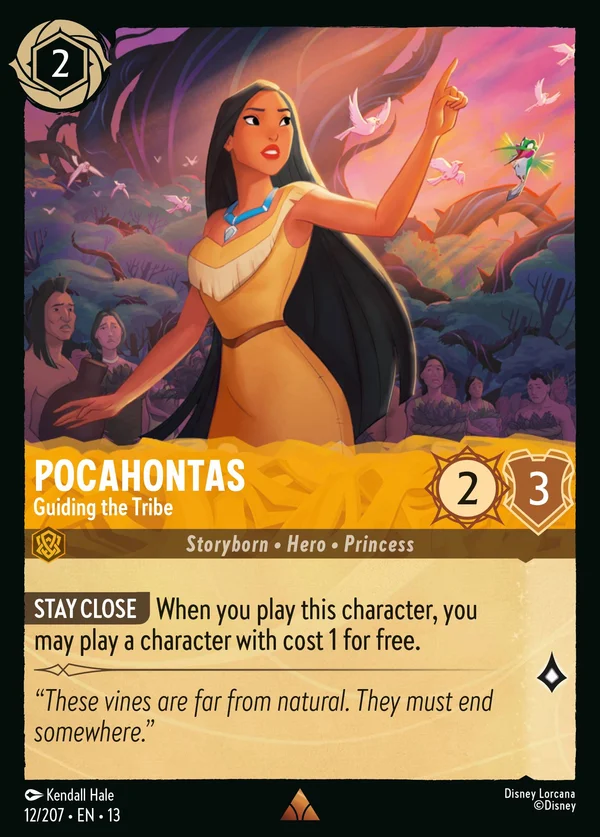 Pocahontas - Guiding the Tribe — Disney Lorcana Character card from Attack of the Vine!