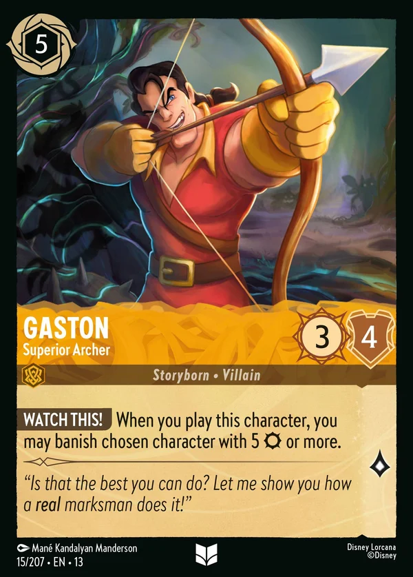 Gaston - Superior Archer — Disney Lorcana Character card from Attack of the Vine!