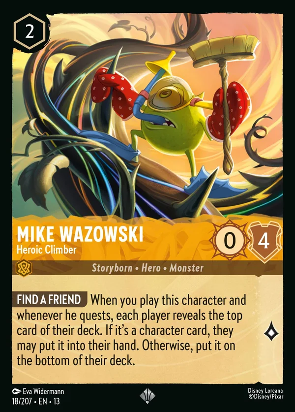 Mike Wazowski - Heroic Climber — Disney Lorcana Character card from Attack of the Vine!