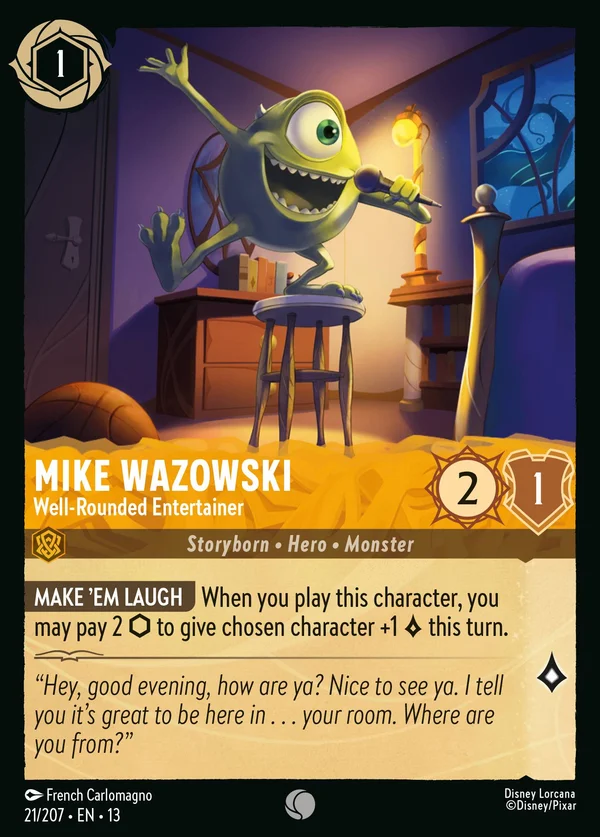 Mike Wazowski - Well-Rounded Entertainer — Disney Lorcana Character card from Attack of the Vine!