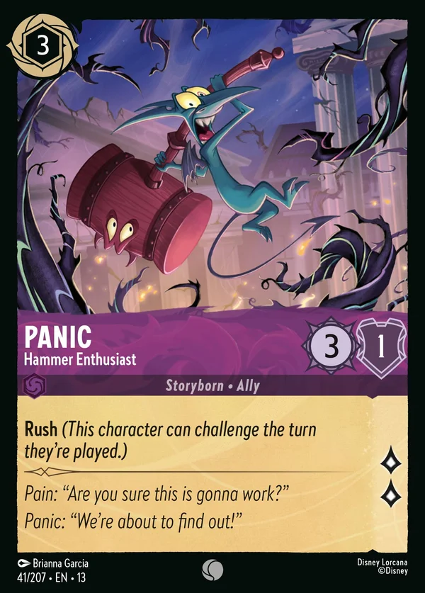 Panic - Hammer Enthusiast — Disney Lorcana Character card from Attack of the Vine!