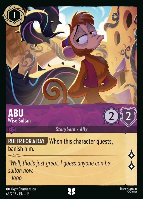 Abu - Wise Sultan — Disney Lorcana Character card from Attack of the Vine!