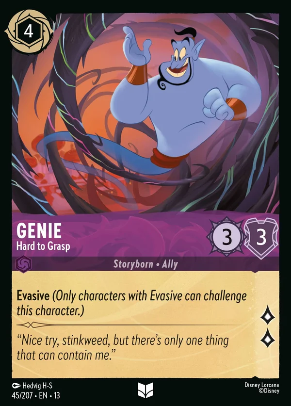 Genie - Hard to Grasp — Disney Lorcana Character card from Attack of the Vine!