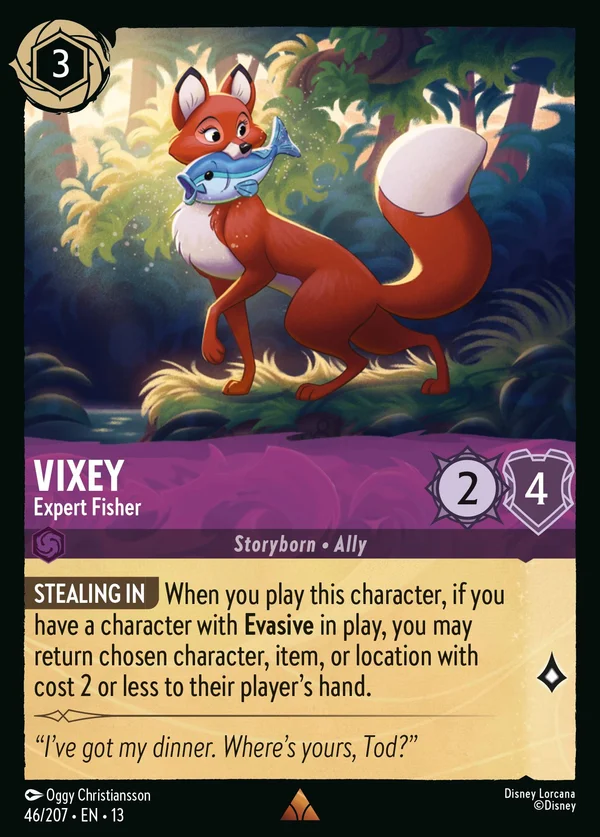 Vixey - Expert Fisher — Disney Lorcana Character card from Attack of the Vine!