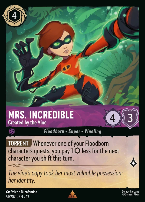 Mrs. Incredible - Created by the Vine — Disney Lorcana Character card from Attack of the Vine!