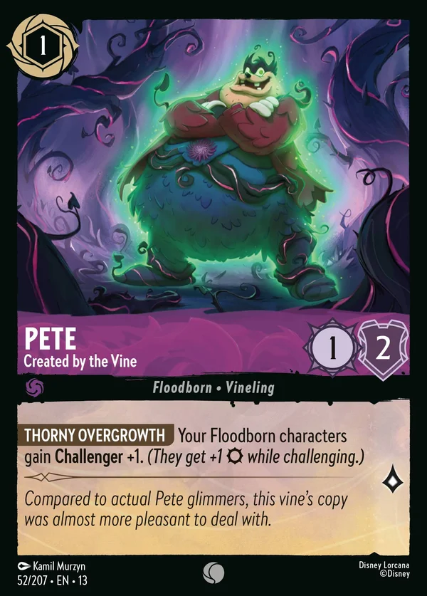 Pete - Created by the Vine — Disney Lorcana Character card from Attack of the Vine!