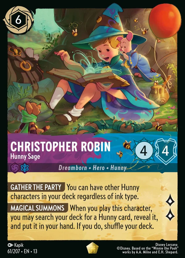 Christopher Robin - Hunny Sage — Disney Lorcana Character card from Attack of the Vine!