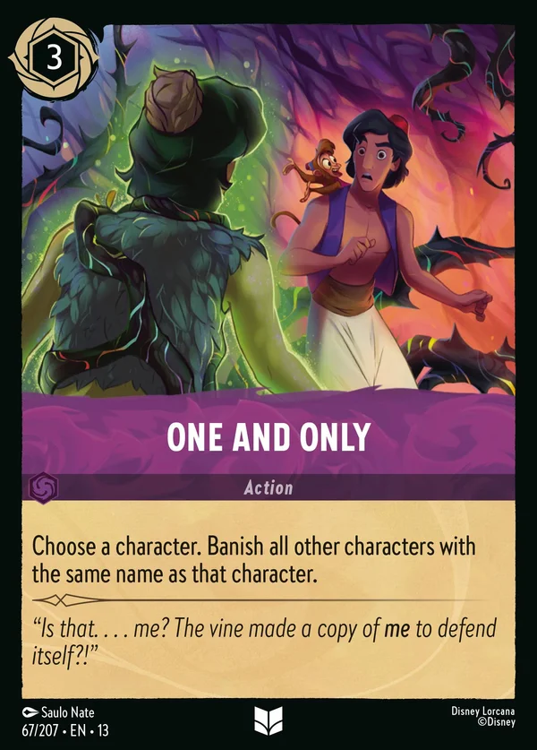 One and Only — Disney Lorcana Action card from Attack of the Vine!
