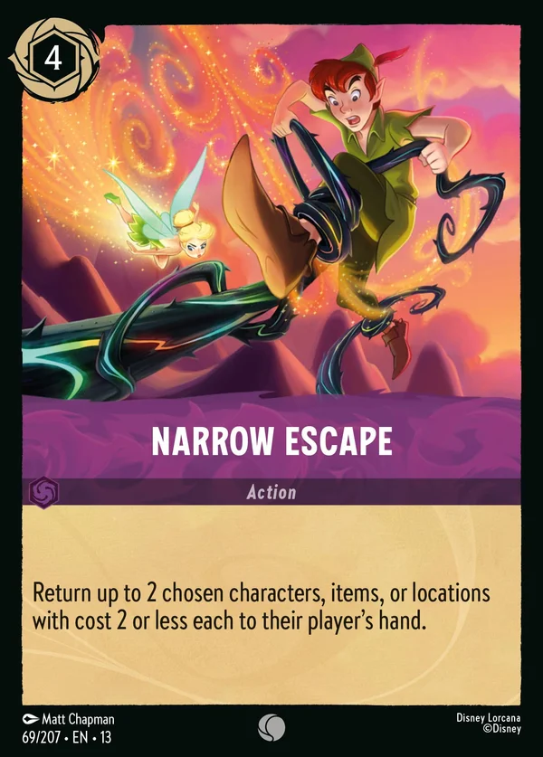 Narrow Escape — Disney Lorcana Action card from Attack of the Vine!