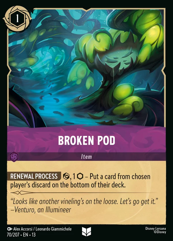 Broken Pod — Disney Lorcana Item card from Attack of the Vine!