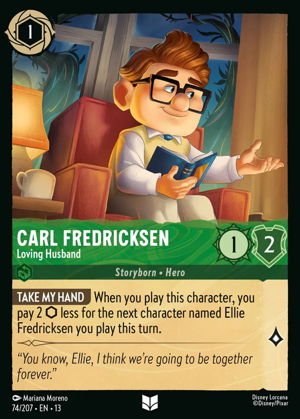 Carl Fredricksen - Loving Husband — Disney Lorcana Character card from Attack of the Vine!