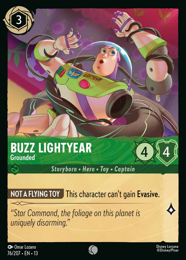 Buzz Lightyear - Grounded — Disney Lorcana Character card from Attack of the Vine!