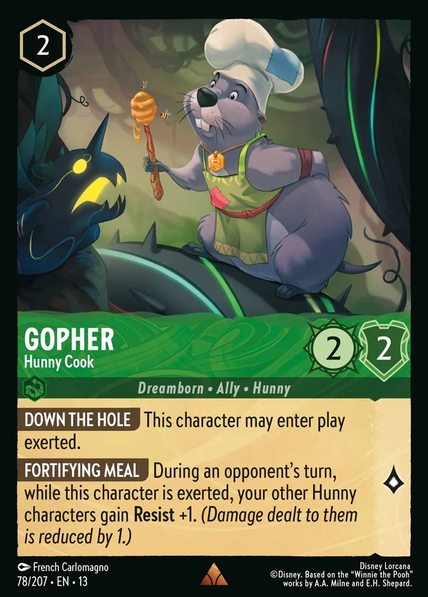 Gopher - Hunny Cook — Disney Lorcana Character card from Attack of the Vine!