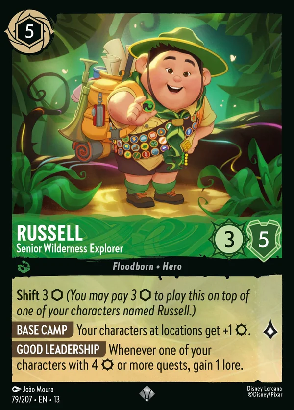 Russell - Senior Wilderness Explorer — Disney Lorcana Character card from Attack of the Vine!