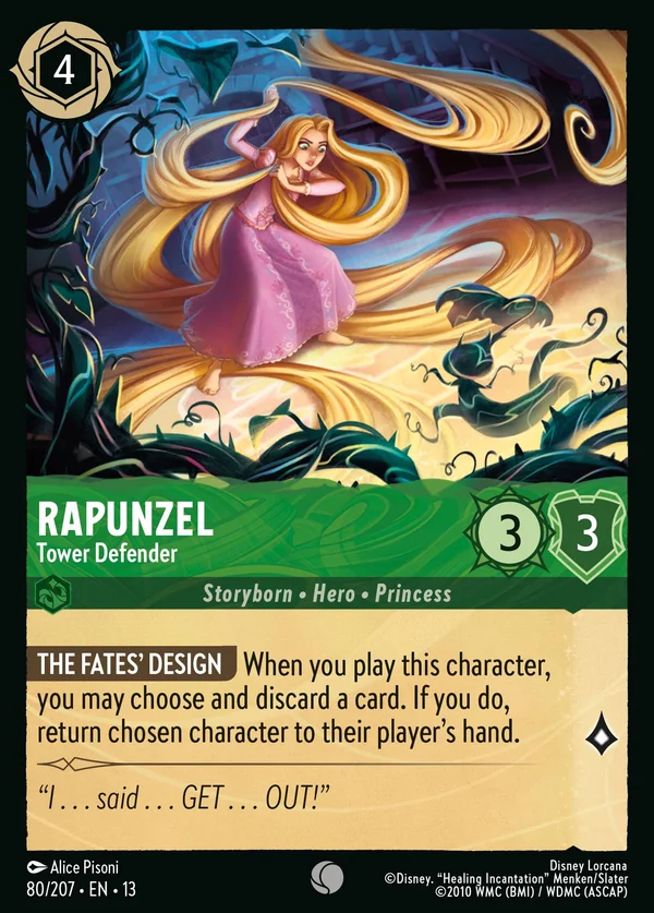 Rapunzel - Tower Defender — Disney Lorcana Character card from Attack of the Vine!