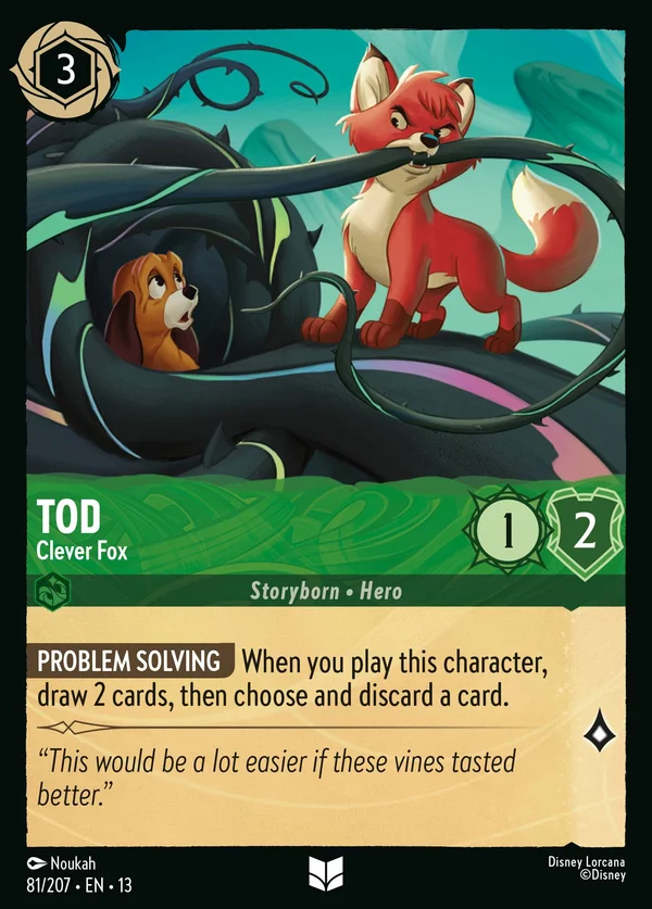 Tod - Clever Fox — Disney Lorcana Character card from Attack of the Vine!