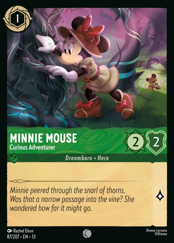 Minnie Mouse - Curious Adventurer — Disney Lorcana Character card from Attack of the Vine!